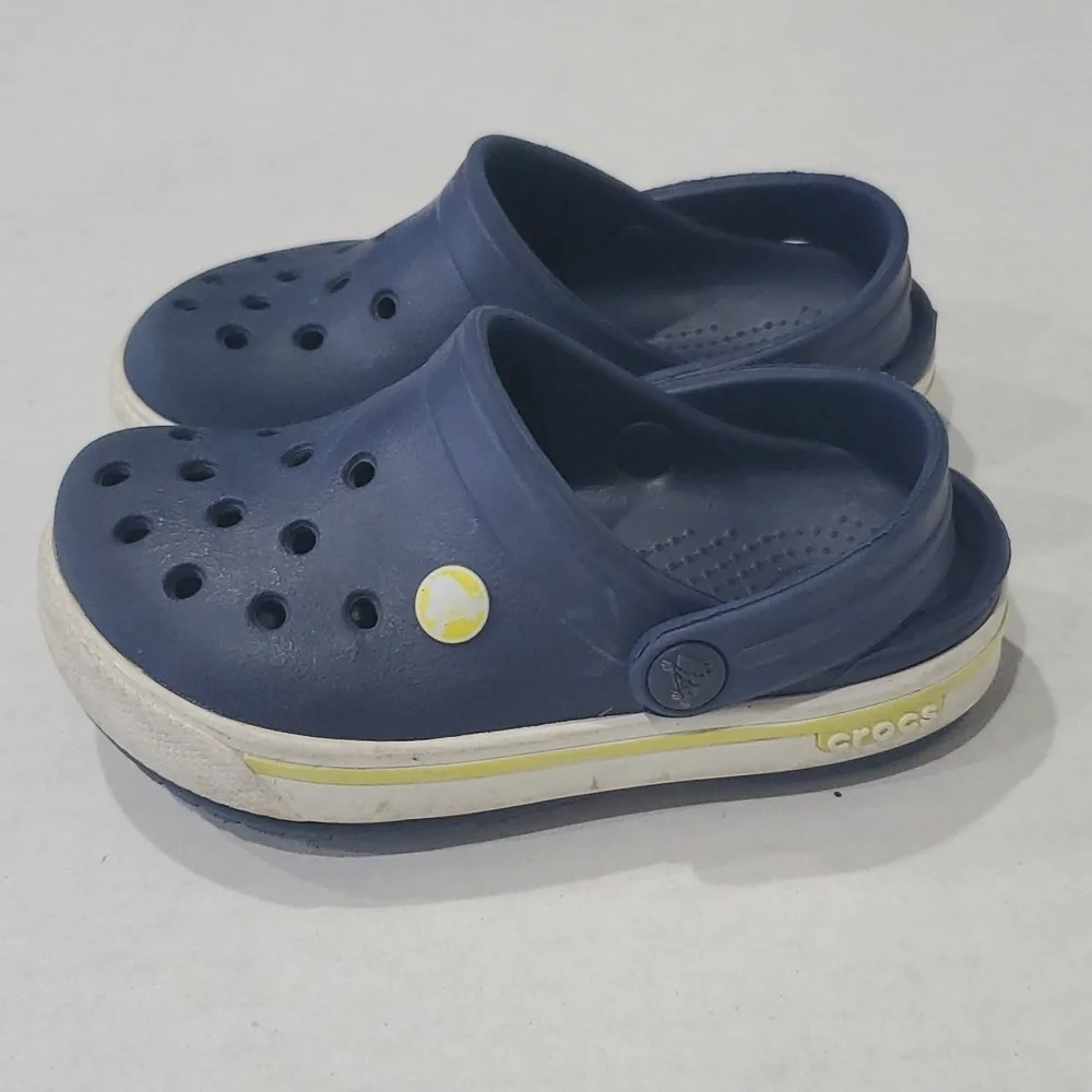 Crocs Kids Classic Crocband Sandals Clogs Navy Blue Size C 6-7